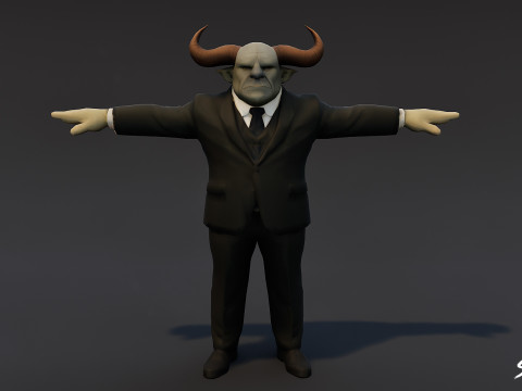 Paquete de pose T de ogro empresarial Modelo 3D