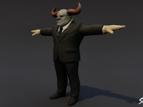 Zakelijk Ogre T-Pose-pakket 3D Model