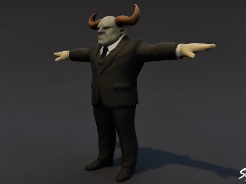 Business Ogre T-Pose Pack 3D Model