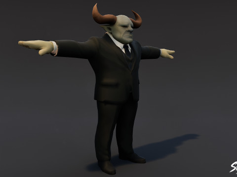 Zakelijk Ogre T-Pose-pakket 3D Model
