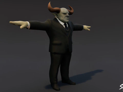 Business Ogre T-Pose Pack 3D Model