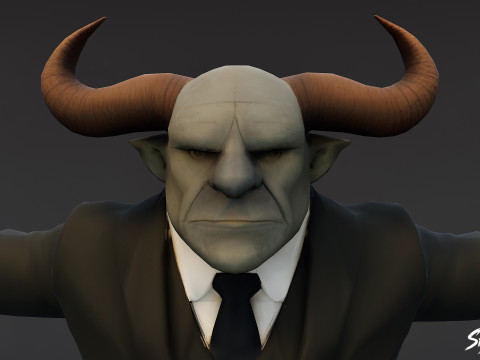 Zakelijk Ogre T-Pose-pakket 3D Model