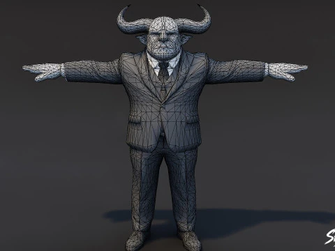 Business Ogre T-Pose Pack 3D Model