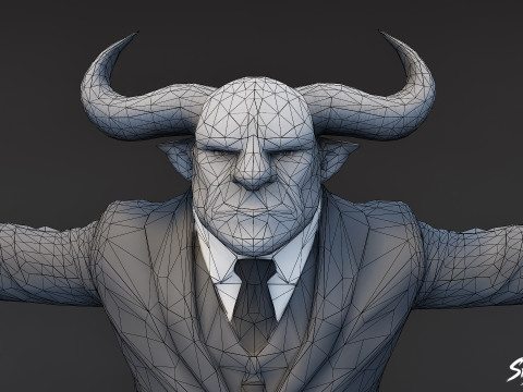 Zakelijk Ogre T-Pose-pakket 3D Model