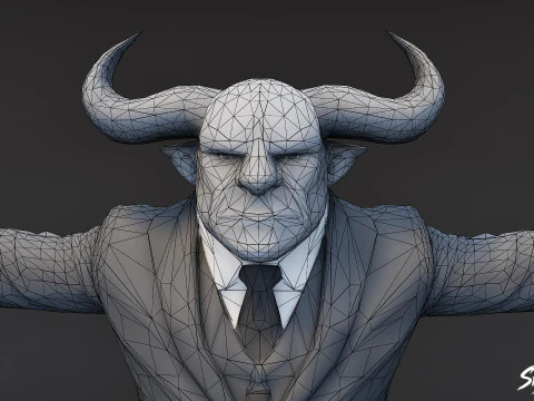 Business Ogre T-Pose Pack 3D Model
