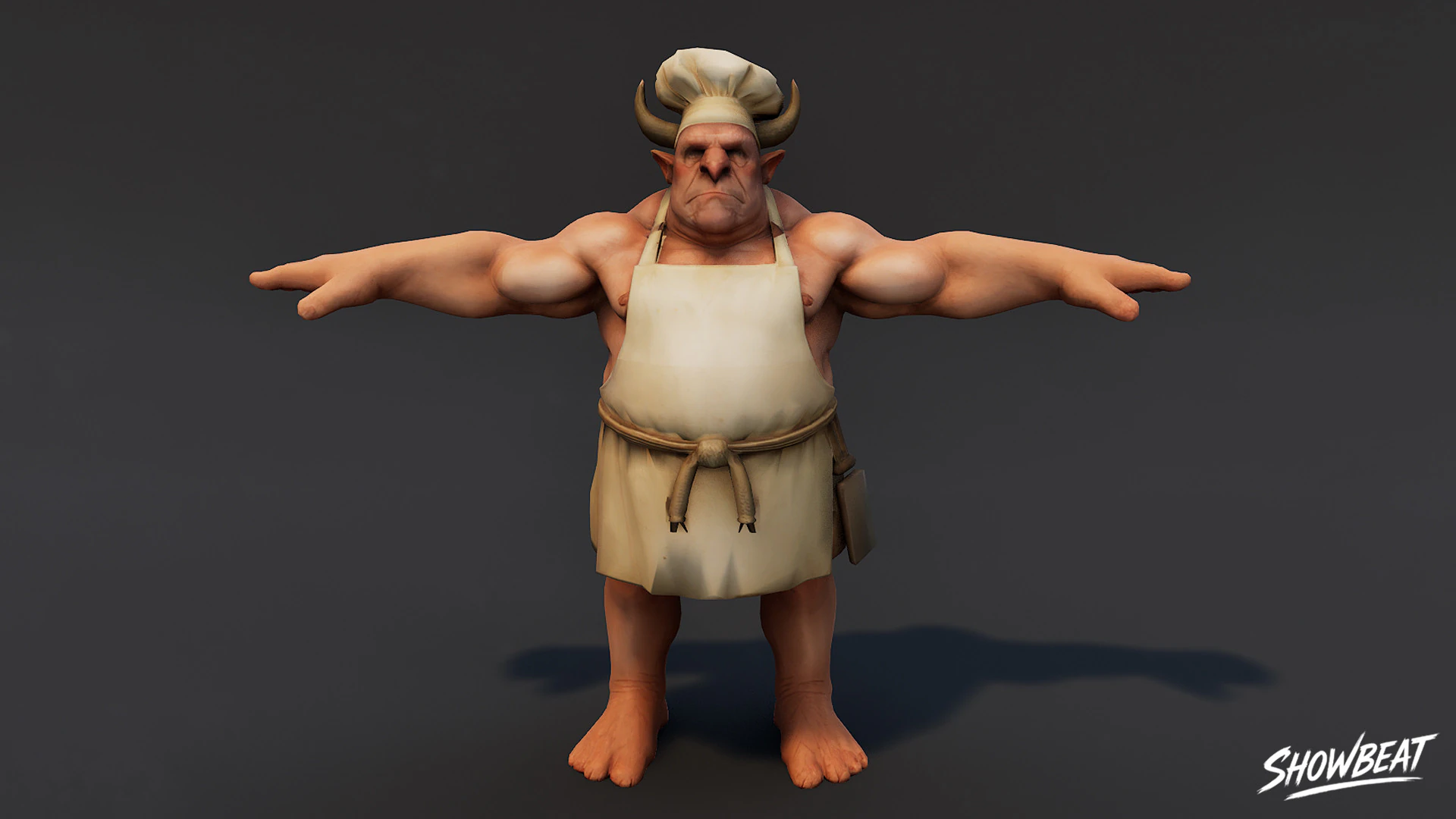 Chef Ogre T-Pose Pack 3D Model .c4d .max .obj .3ds .fbx .stl .blend 