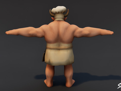 Pacote Chef Ogre T-Pose Modelo 3D