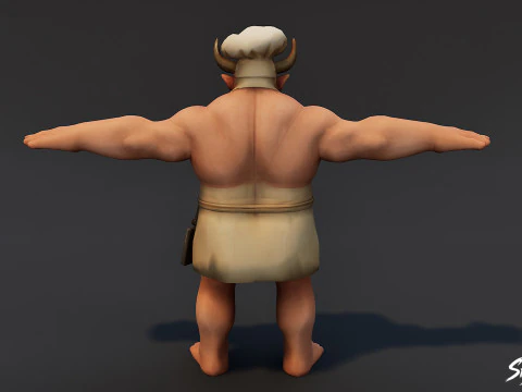 Chef Ogre T-Pose Pack 3D Model