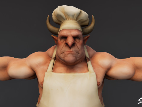 Pacote Chef Ogre T-Pose Modelo 3D