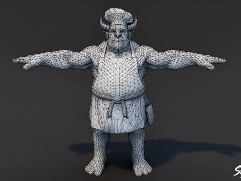 Pacote Chef Ogre T-Pose Modelo 3D