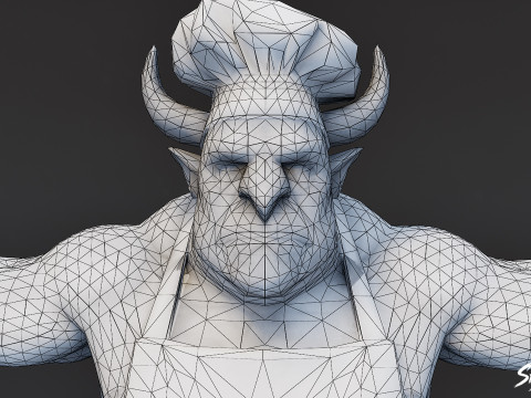 Pacote Chef Ogre T-Pose Modelo 3D
