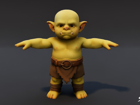 Paquete de pose T del ogro infantil Modelo 3D