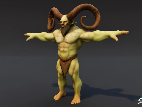 Feral Ogre V01 T-Pose Pack 3D Model
