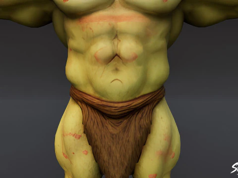 Feral Ogre V01 T-Pose Pack 3D Model