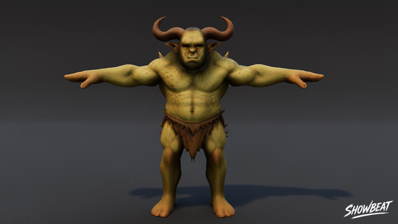 Feral Ogre V02 T-Pose Paketi 3D Model .c4d .max .obj .3ds .fbx .stl .blend