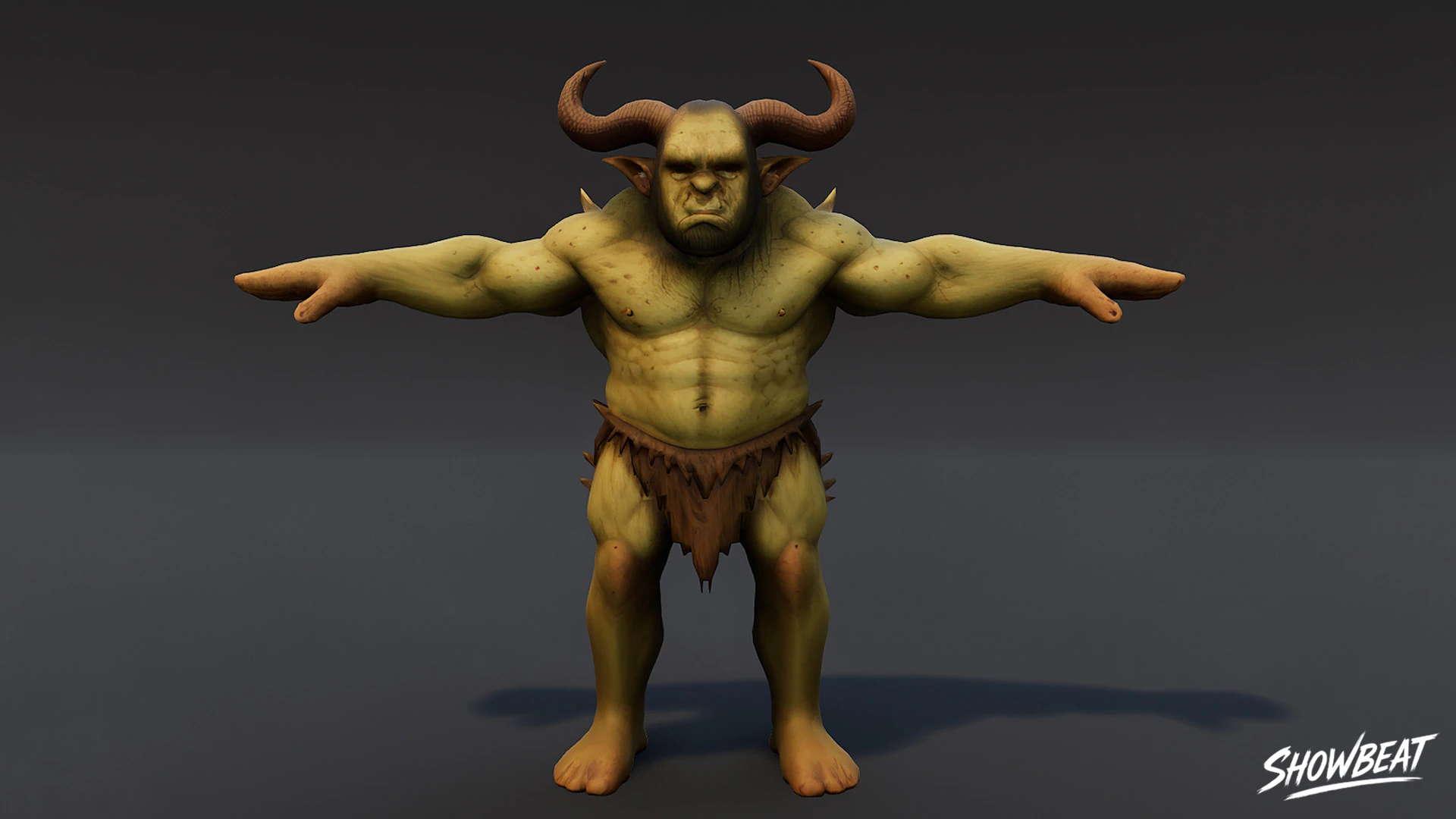 Feral Ogre V02 T-Pose Pack 3D Model .c4d .max .obj .3ds .fbx .stl .blend 