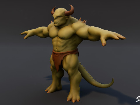 Feral Ogre V02 T-Pose Paketi 3D Model