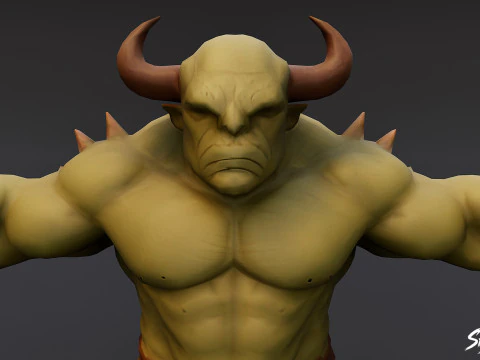 Feral Ogre V02 T-Pose Pack 3D Model