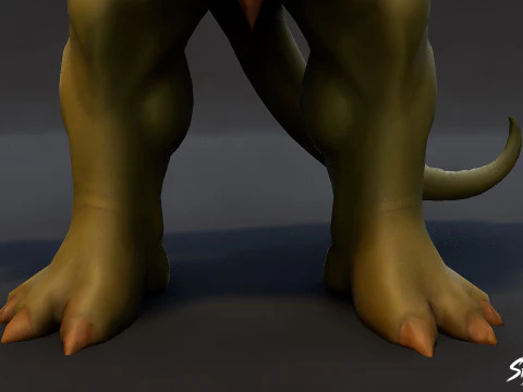 Feral Ogre V02 T-Pose Pack 3D Model