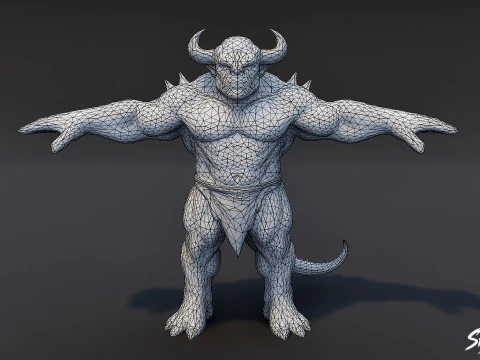 Feral Ogre V02 T-Pose Pack 3D Model