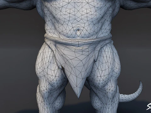 Feral Ogre V02 T-Pose Pack 3D Model