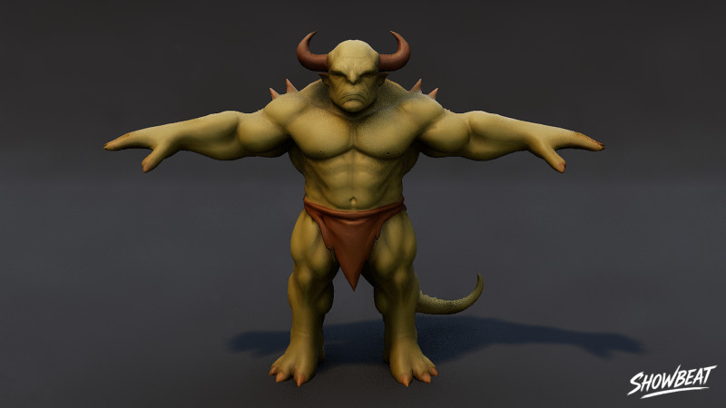 Paket T-Pose Feral Ogre V03 Model 3D .c4d .max .obj .3ds .fbx .stl .blend