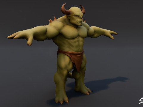 Paket T-Pose Feral Ogre V03 Model 3D