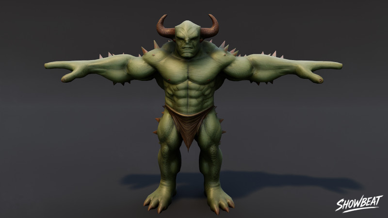 Feral Ogre V04 T-Pose Paketi 3D Model .c4d .max .obj .3ds .fbx .stl .blend