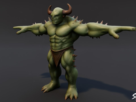 Feral Ogre V04 T-Pose Paketi 3D Model