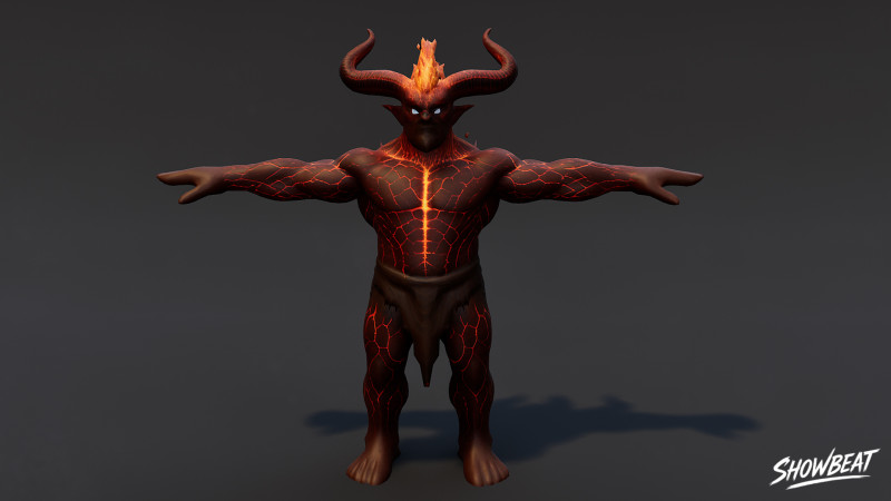 Pack de pose en T Ogre de Feu Modèle 3D .c4d .max .obj .3ds .fbx .stl .blend