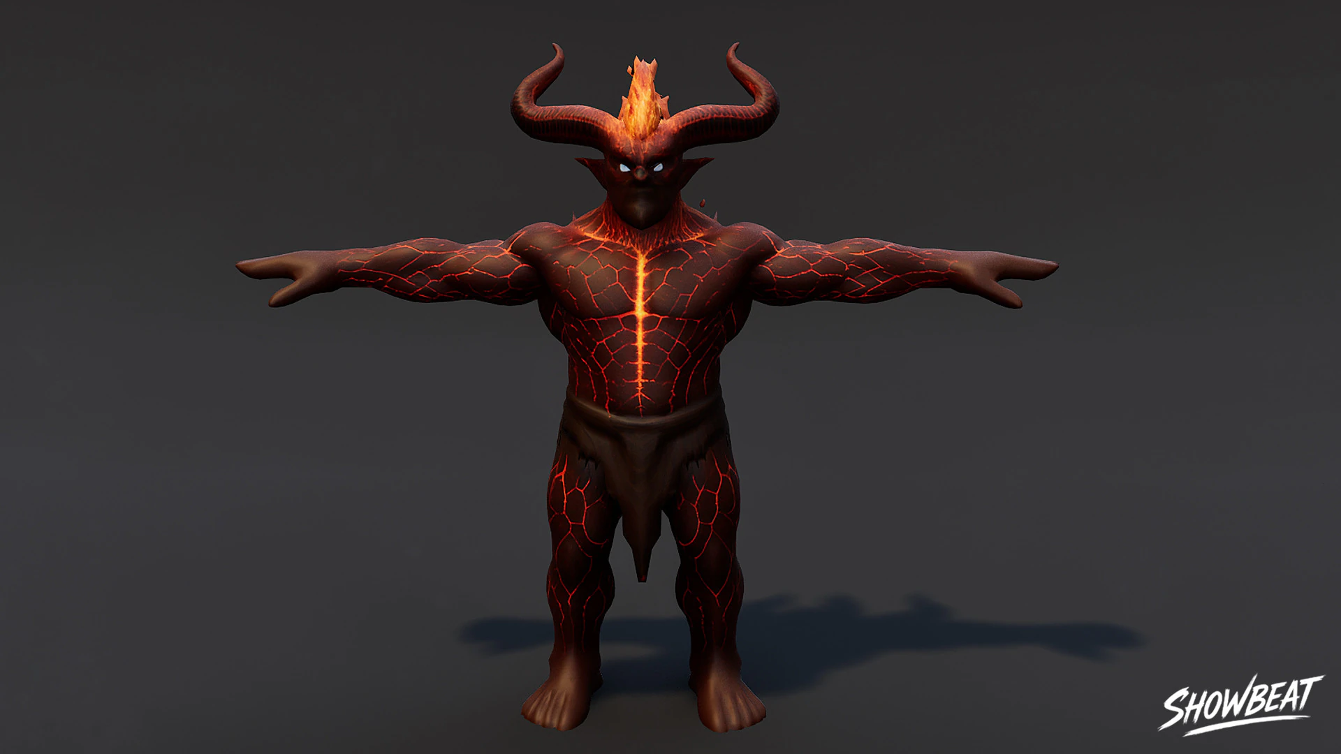 Fire Ogre T-Pose Pack 3D Model .c4d .max .obj .3ds .fbx .stl .blend 