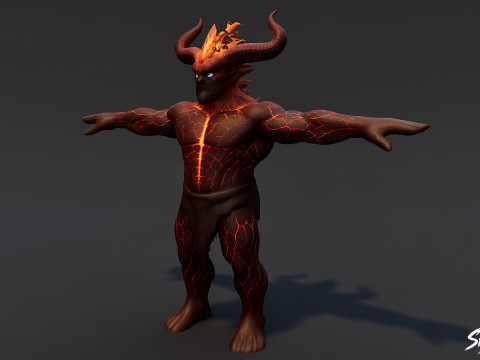 Pack de pose en T Ogre de Feu Modèle 3D