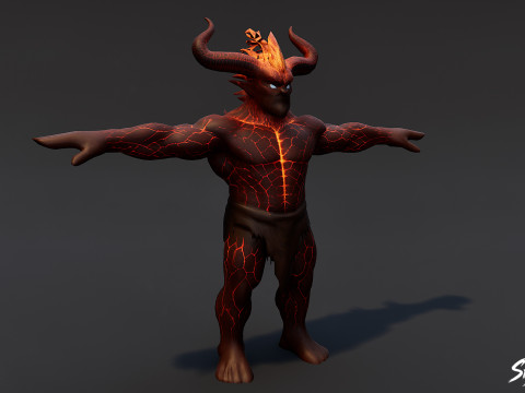 Pack de pose en T Ogre de Feu Modèle 3D