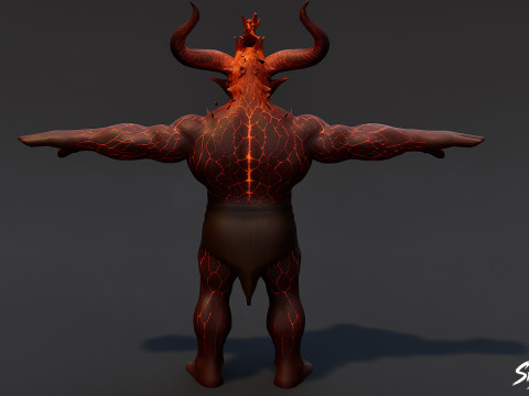 Pack de pose en T Ogre de Feu Modèle 3D