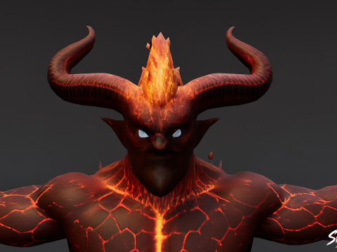 Pack de pose en T Ogre de Feu Modèle 3D