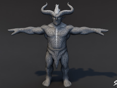 Pack de pose en T Ogre de Feu Modèle 3D