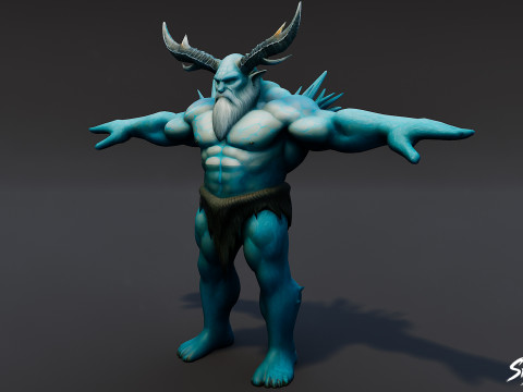Pack de pose en T Ogre de glace Modèle 3D