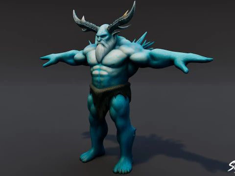 Ice Ogre T-Pose Pack 3D Model