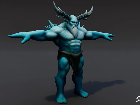 Ice Ogre T-Pose Pack 3D Model