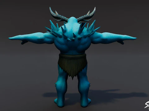 Ice Ogre T-Pose Pack 3D Model