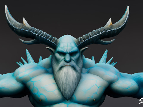 Pack de pose en T Ogre de glace Modèle 3D