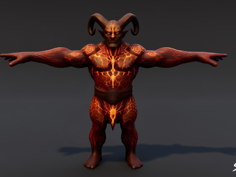 मैग्मा ओग्रे टी-पोज़ पैक 3D मॉडल