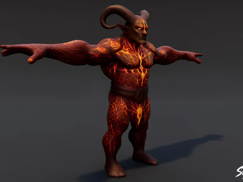 Magma Ogre T-Pose Pack 3D Model