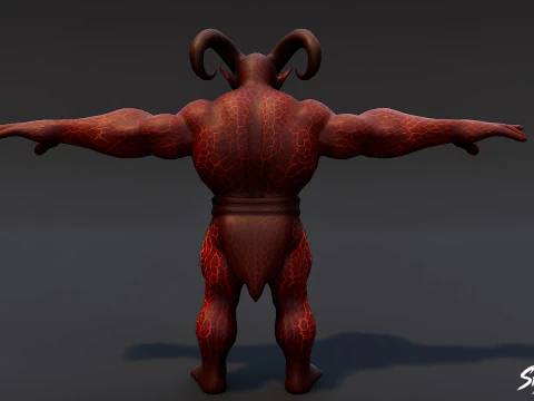 Magma Ogre T-Pose Pack 3D Model