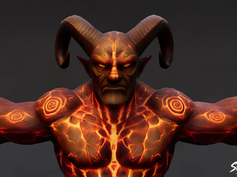 Magma Ogre T-Pose Pack 3D Model