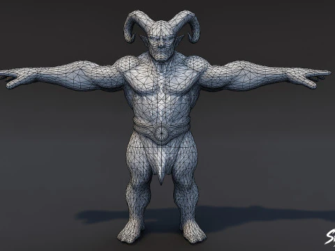 Magma Ogre T-Pose Pack 3D Model