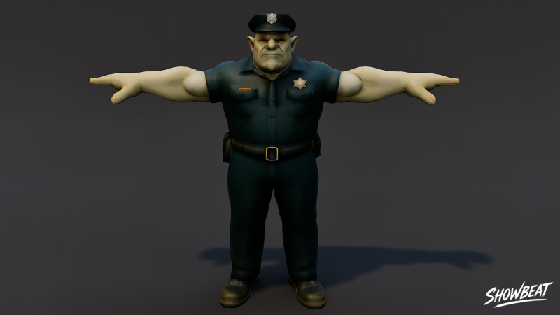 Paquete de pose T del ogro policial Modelo 3D .c4d .max .obj .3ds .fbx .stl .blend