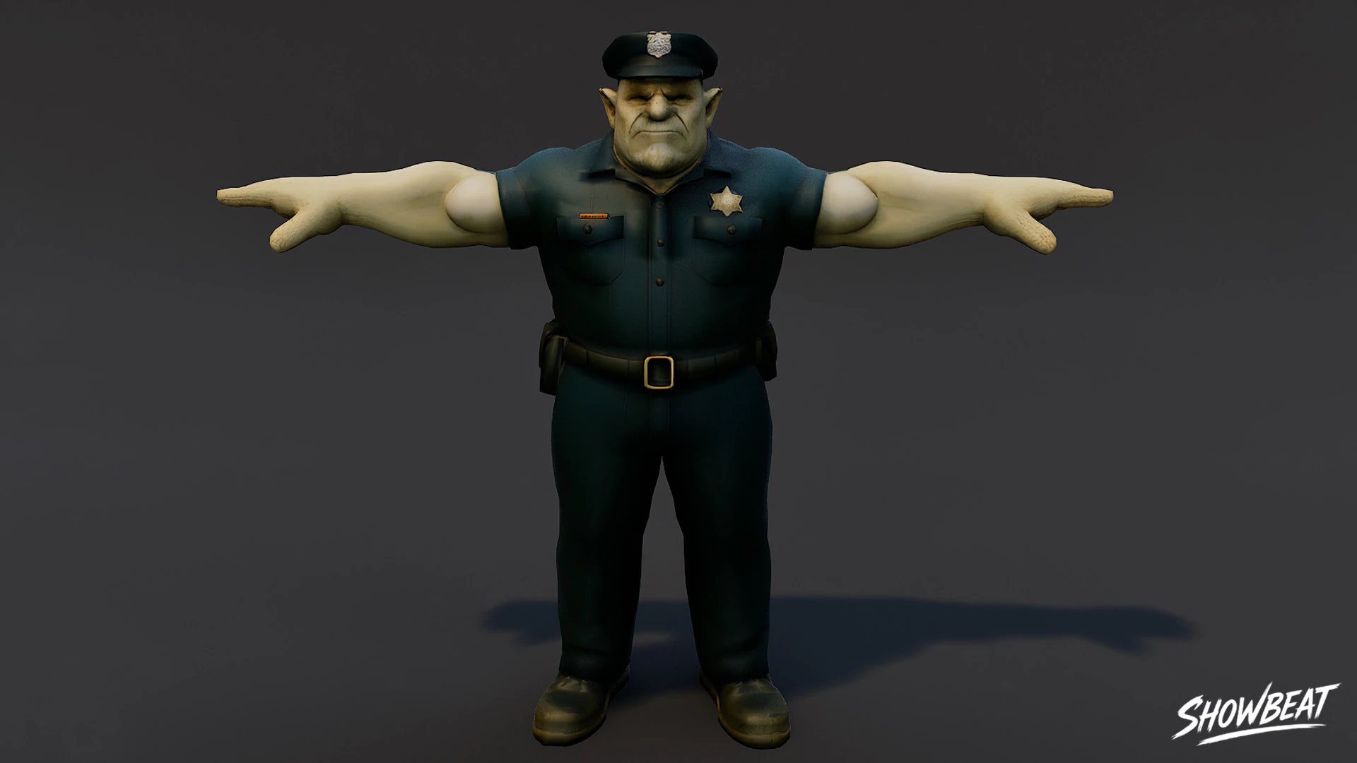 Police Ogre T-Pose Pack 3D Model .c4d .max .obj .3ds .fbx .stl .blend