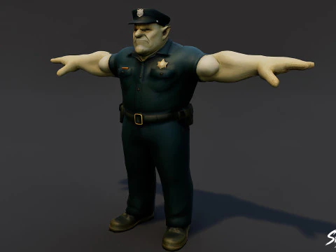 Police Ogre T-Pose Pack 3D Model