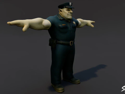 Police Ogre T-Pose Pack 3D Model